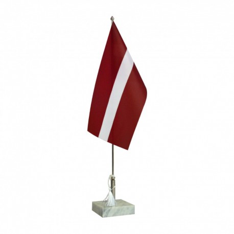 Latvijas galda karodziņš ar marmora statīvu